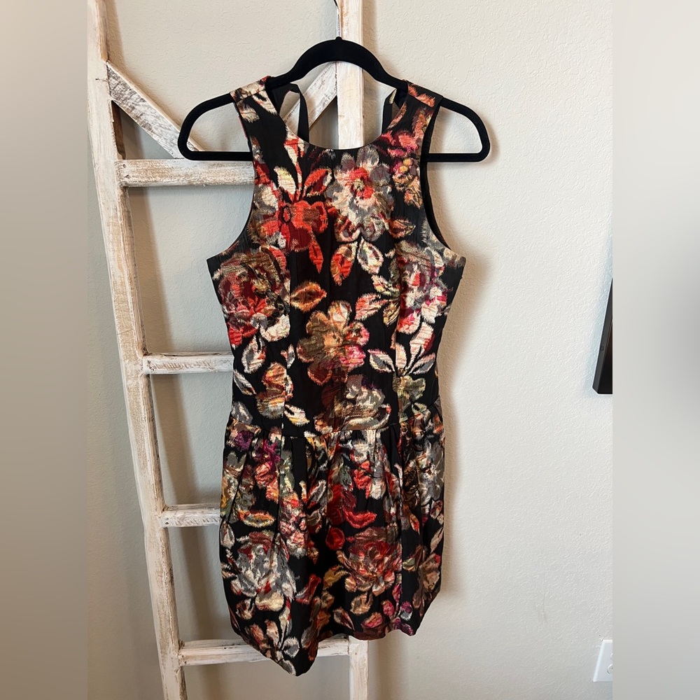 Leifsdottir Black Floral Mini Dress